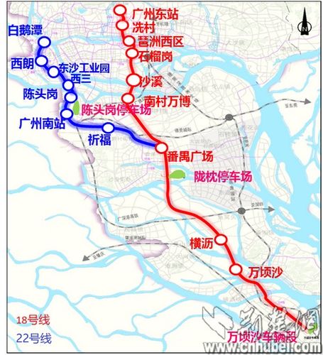 广州地铁十八号线全程线路图