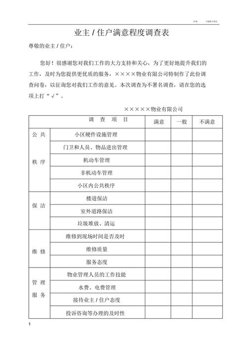 物业公司业主满意度分析报告